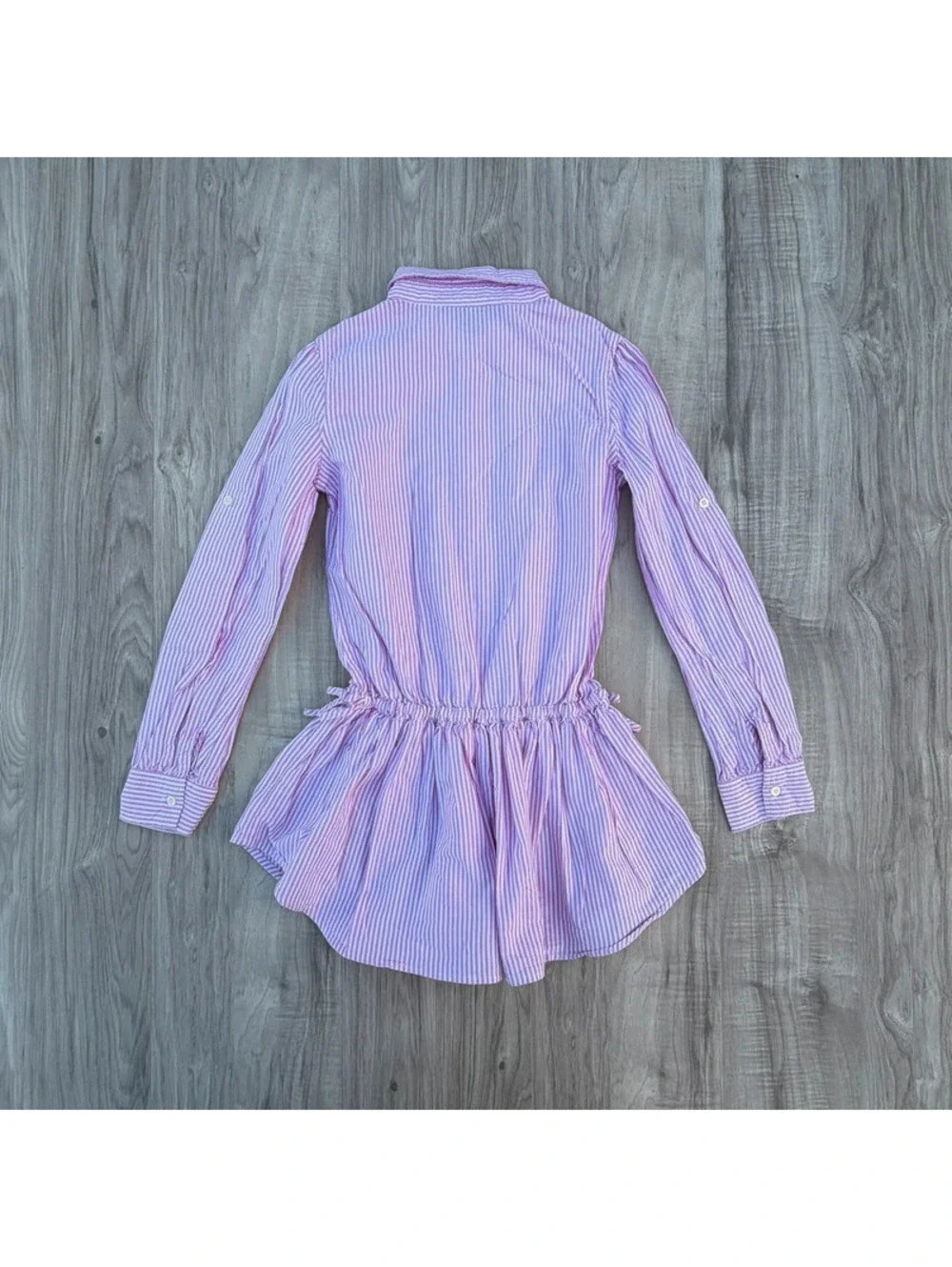Polo Ralph Lauren girls' striped long-sleeve cotton shirt dress